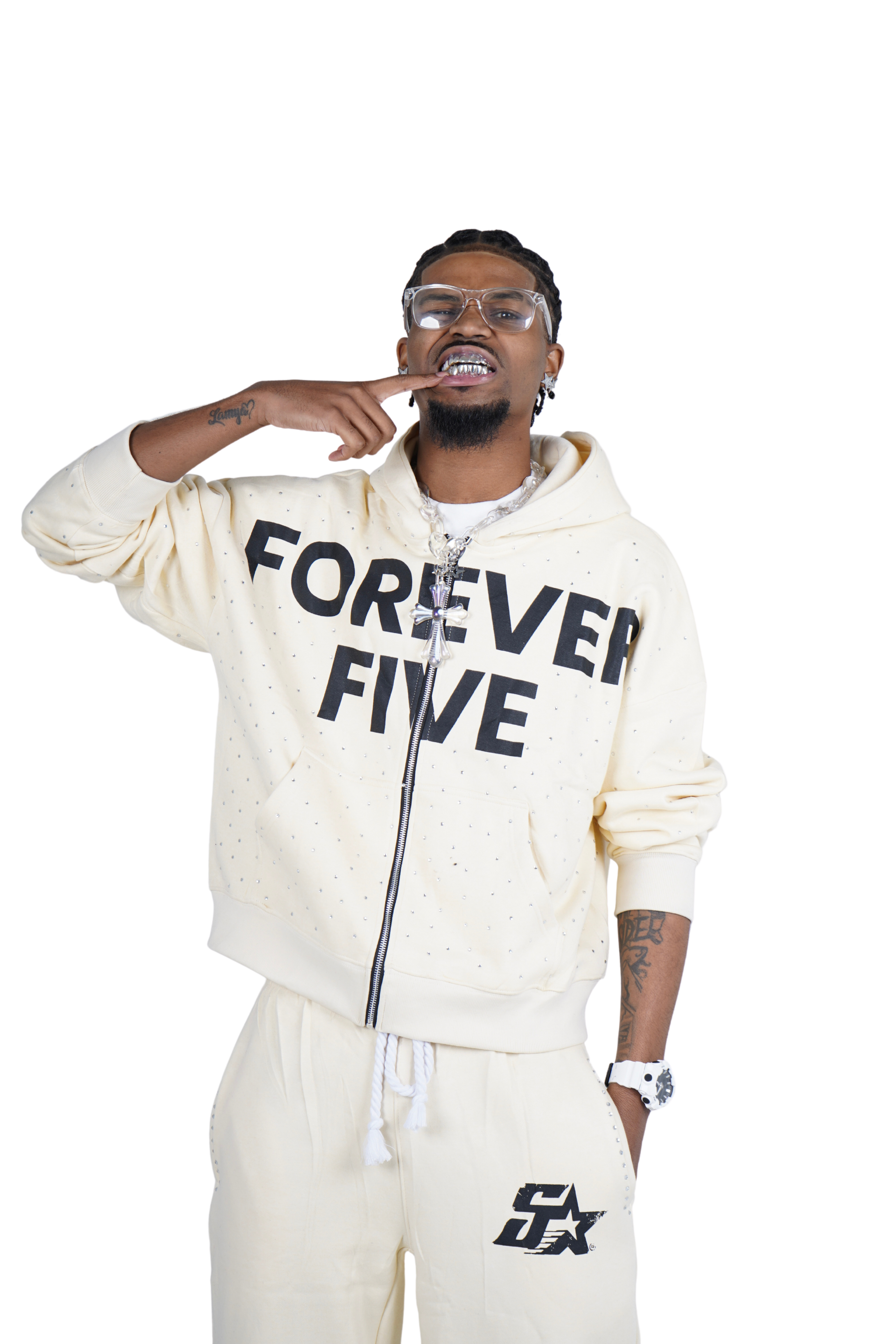 FOREVER FIVE HOODIE CREAM