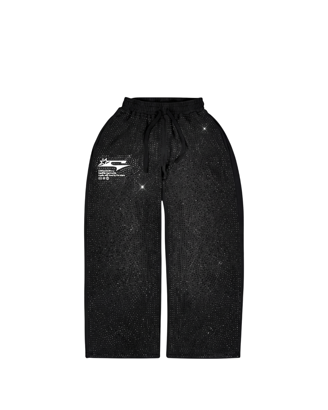 RHINESTONES GRAILED GARMENTS SWEATS BLACK