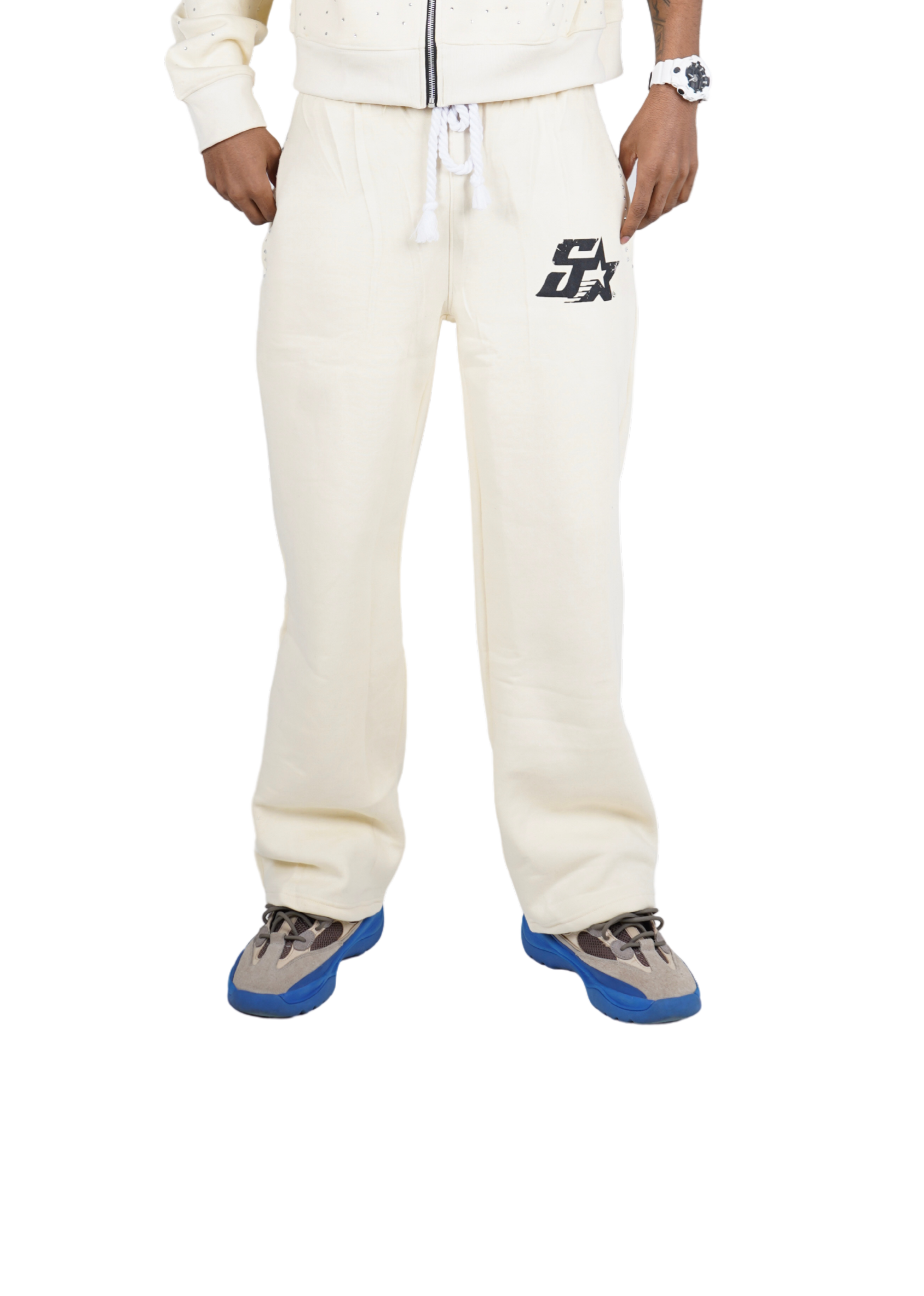 5STAR RHINESTONE SWEATS CREAM
